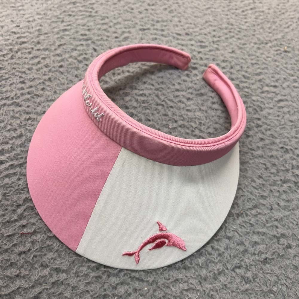 Seaworld Hat Cap Womens Visor One Size Seaworld Sun Protection Theme Park Pink